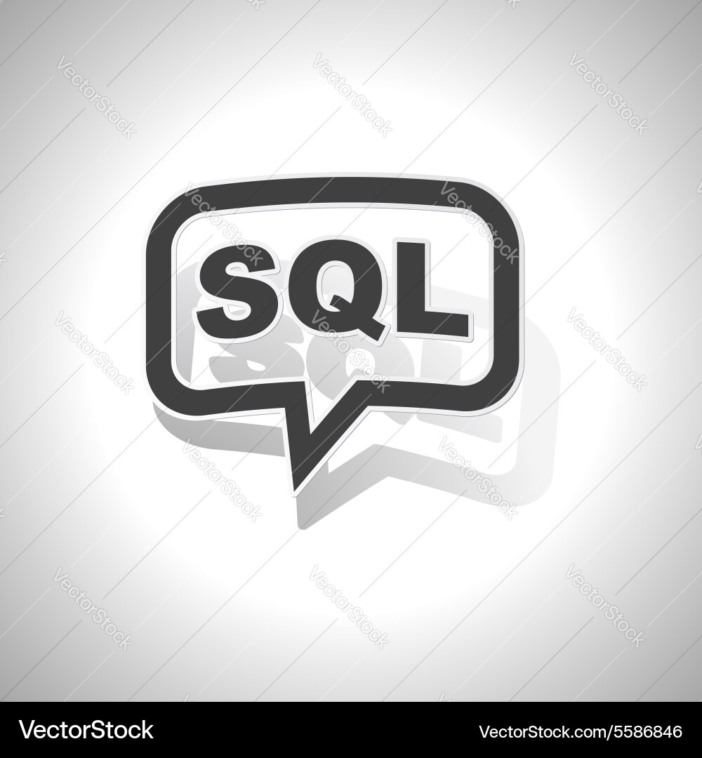 Curved sql message icon vector image