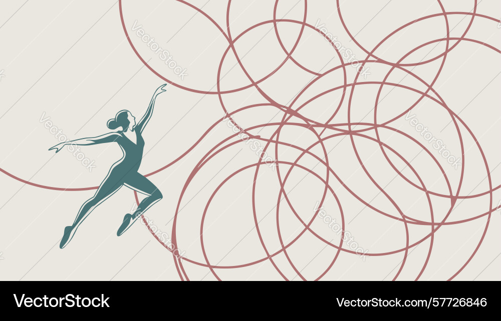 Dynamic dancer with abstract swirling lines vector image