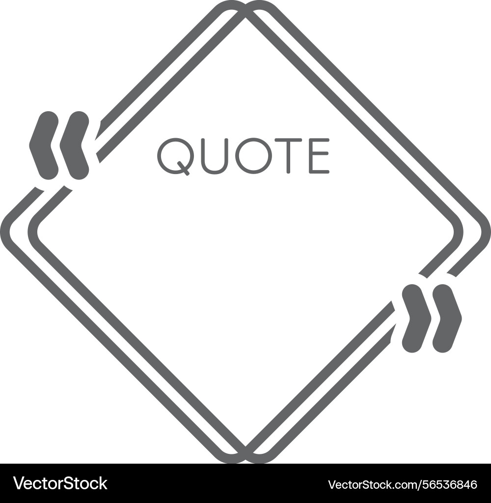 Empty rhombus quote frame with double quotation Empty rhombus quote frame with double quotation vector image
