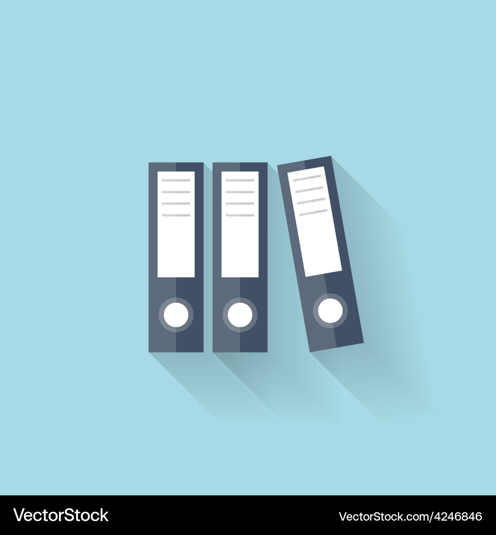 Flat web icon documents paper folder Vector Image