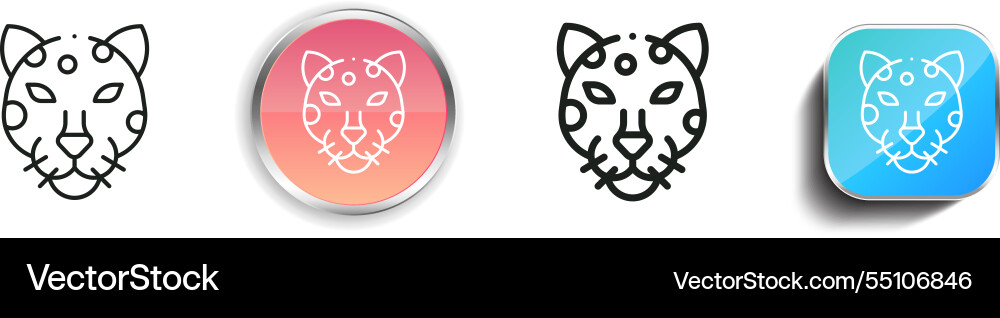 Jaguar icon thin linear regular and button style Jaguar icon thin linear regular and button style vector image