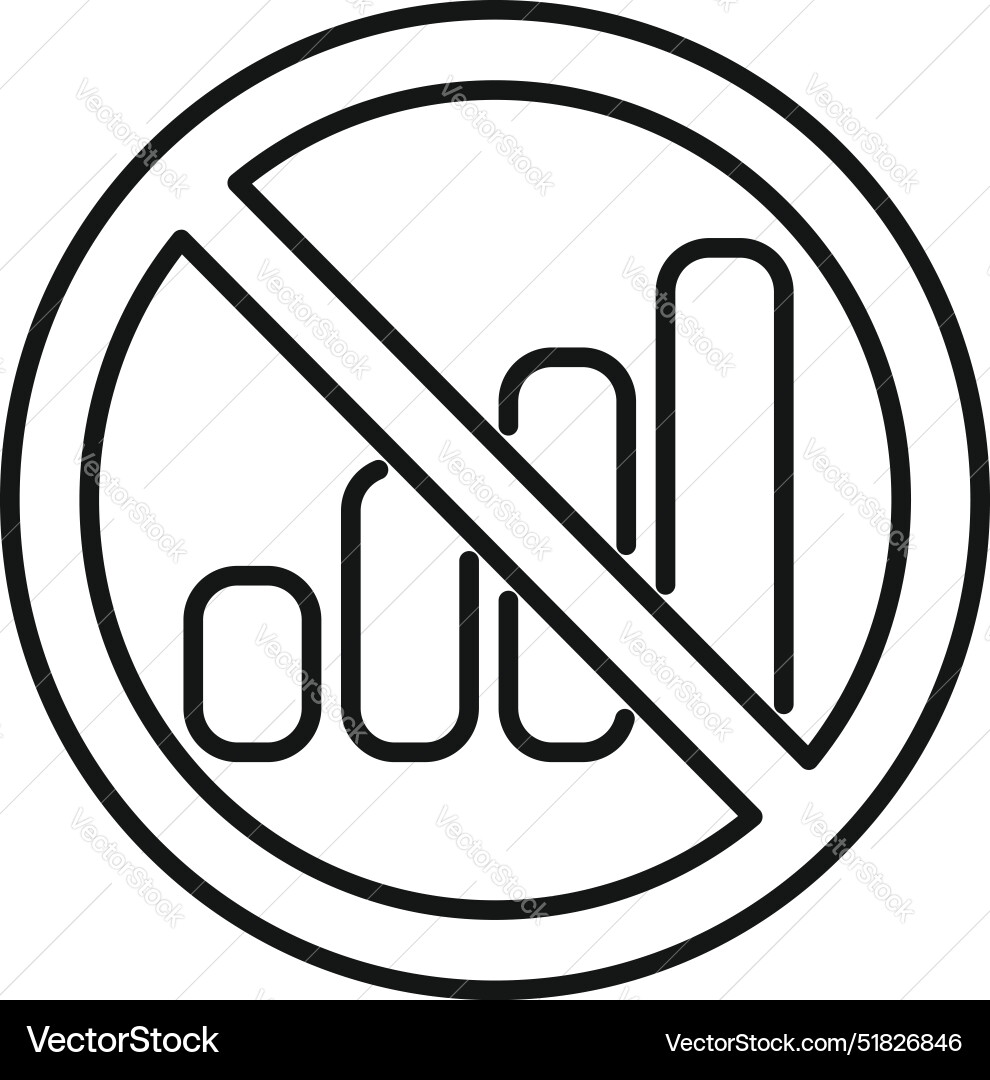 No signal sign showing lack of cellular coverage vector image