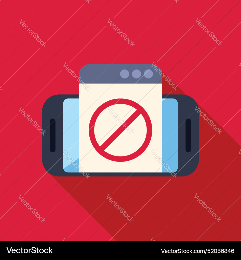 Smartphone showing website with error symbol vector image
