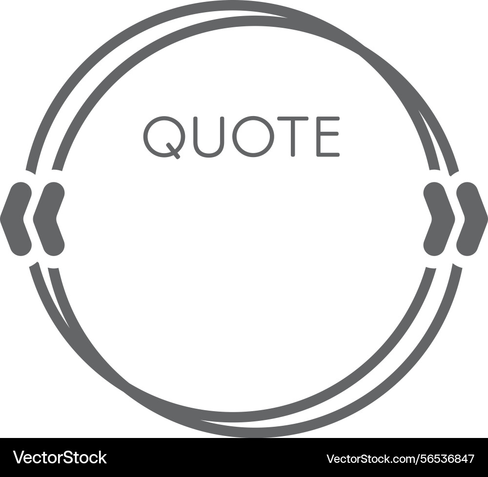 Circular frame featuring double quotation marks Circular frame featuring double quotation marks vector image