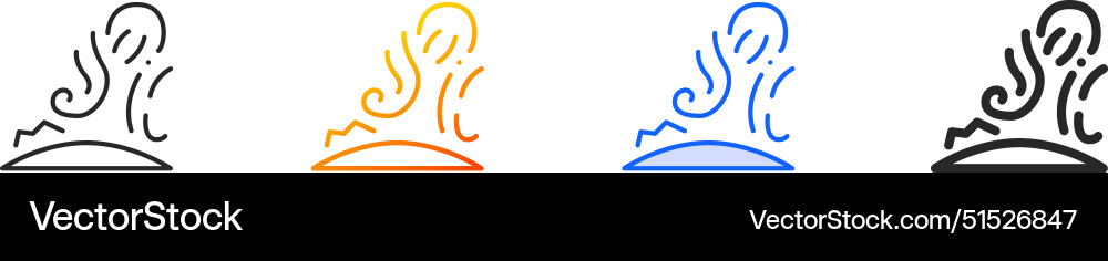 Coronal mass ejection iconthin linear gradient Vector Image