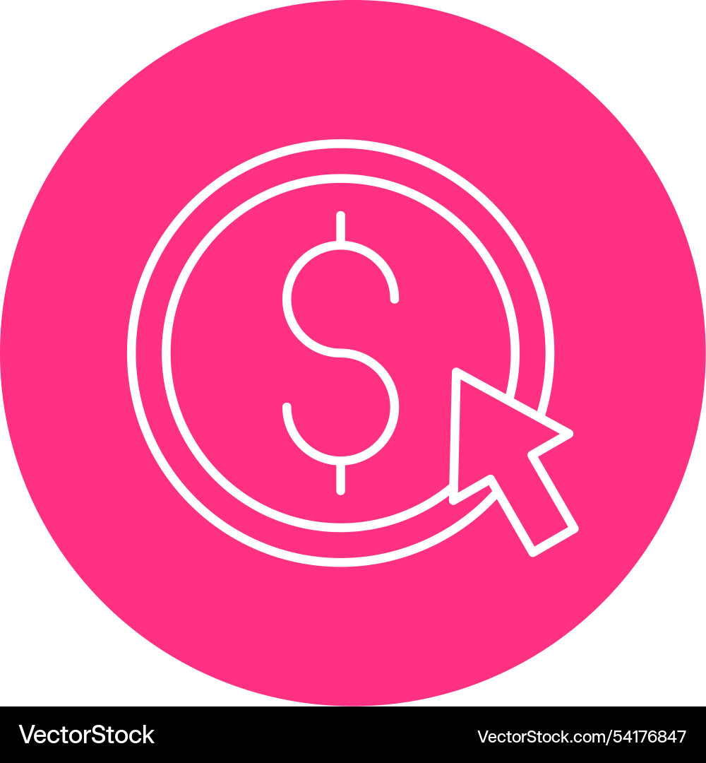 Cost per click line circle icon Vector Image