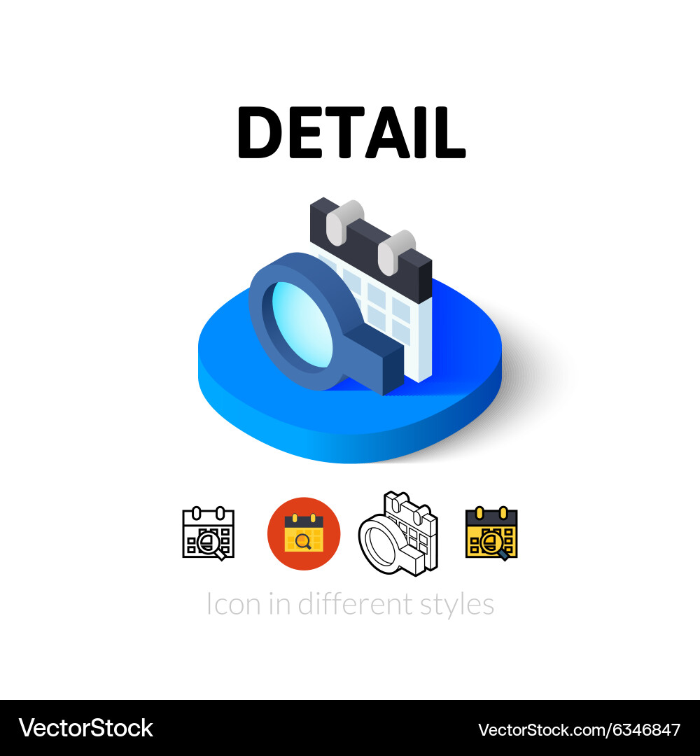 Detail icon in different style Vector Image