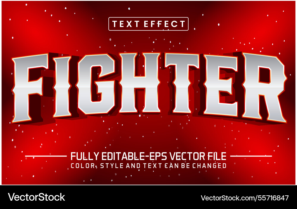 Fighter font text effect editable Fighter font text effect editable vector image
