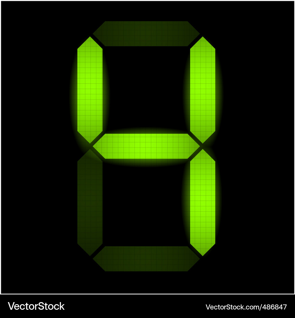 Glowing Digital Four Number Display Vector Image