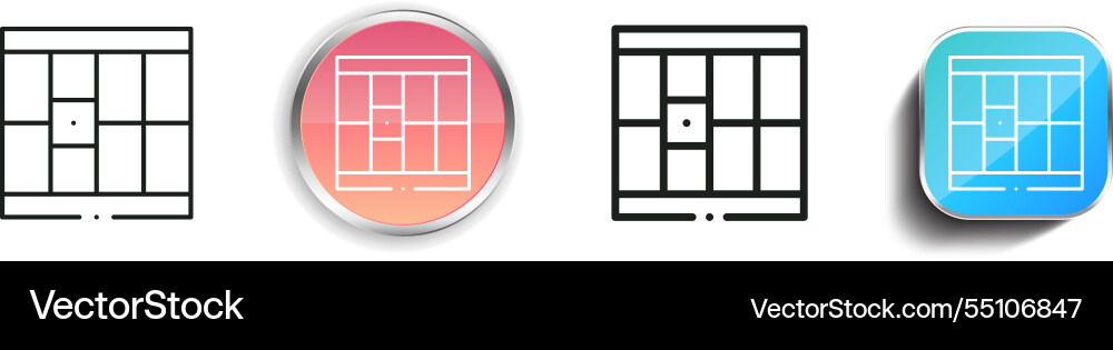 Jail icon thin linear regular and button style vector image