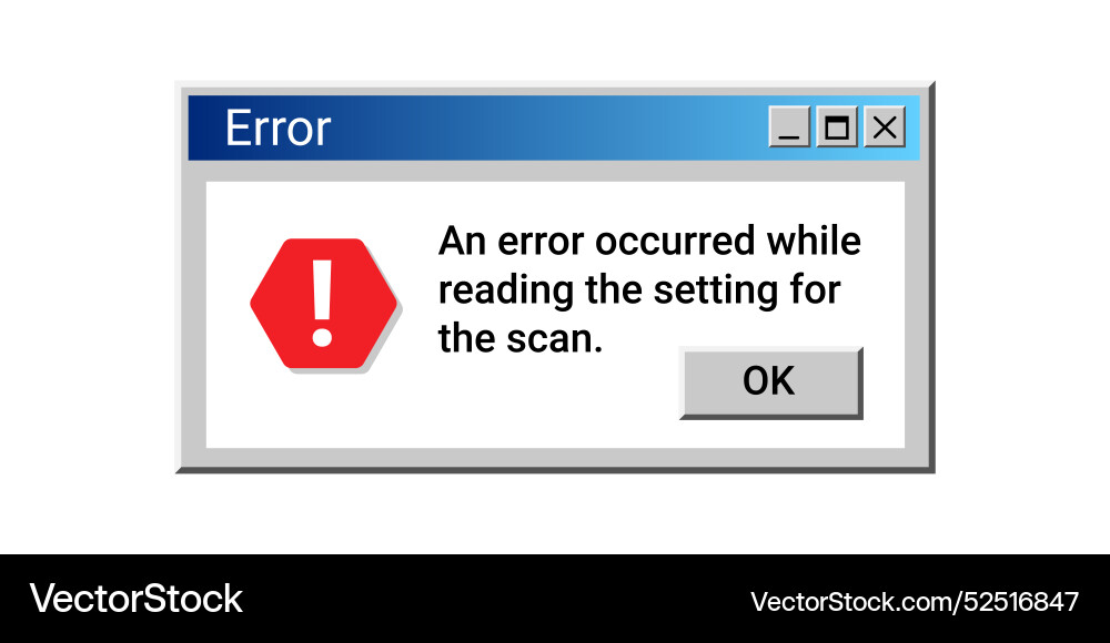 Old error notification retro digital message vector image