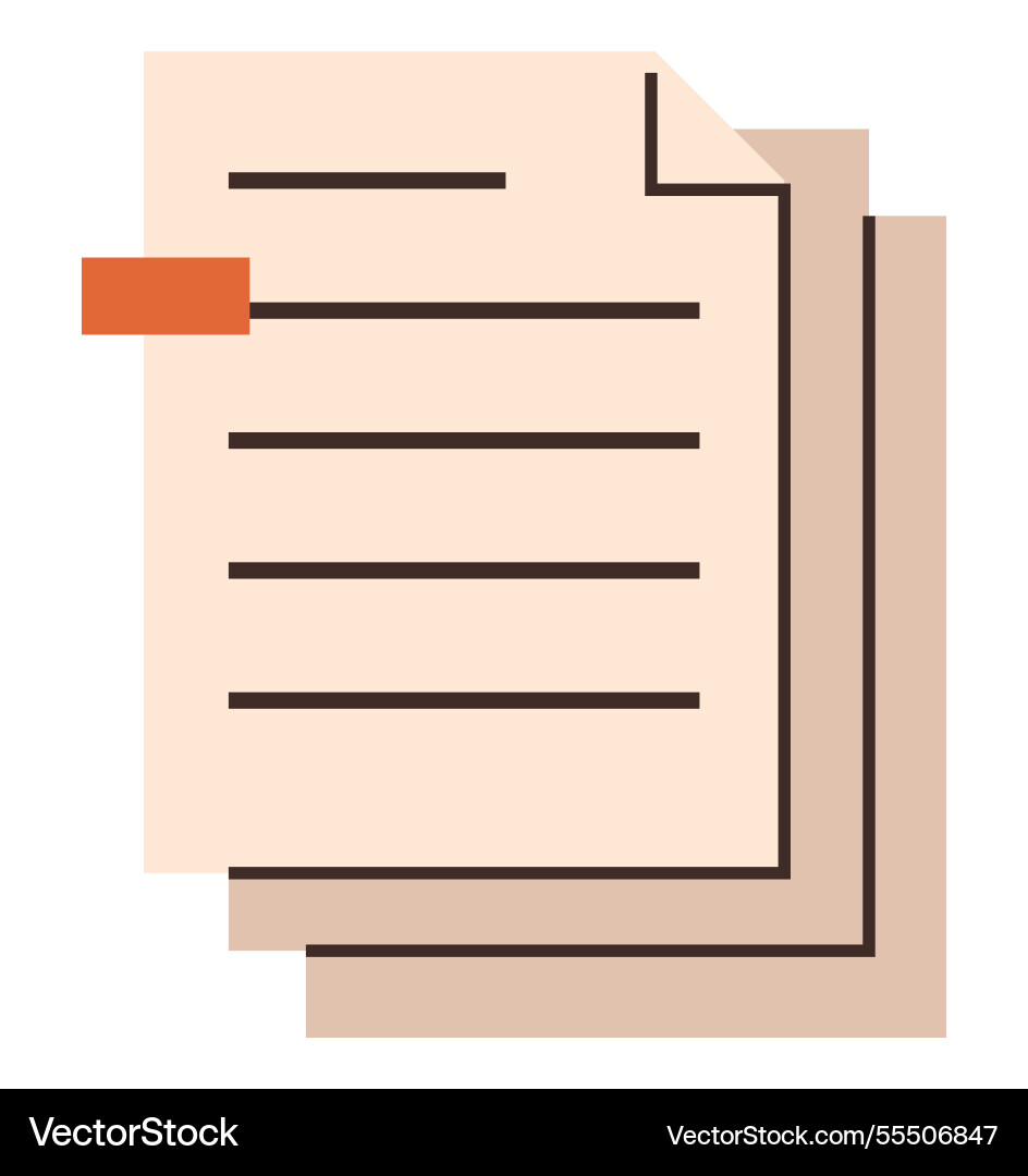 Stack of documents with highlighted section Stack of documents with highlighted section vector image