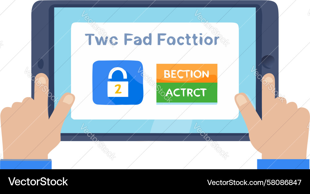 Two-Factor Authentication Tablet Vector Image