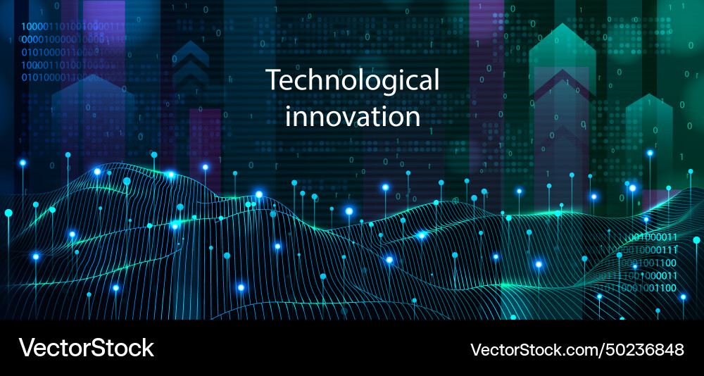 Abstract tech technical innovation pattern data vector image