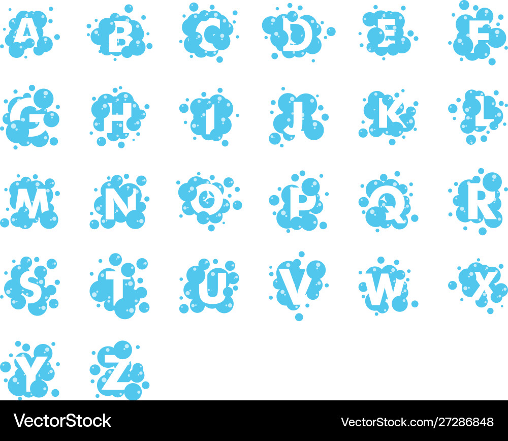 Bubble Alphabet Sammlung Set Grafik Design Bubble Alphabet Sammlung Set Grafik Design vektorbild