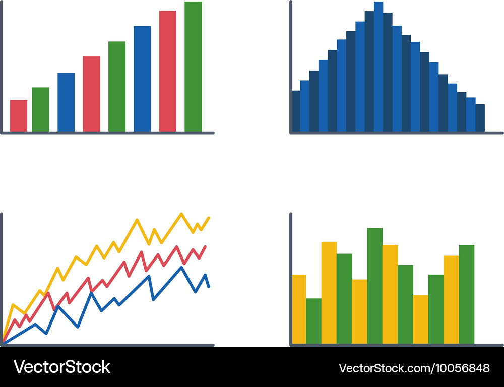 Business data graph analytics Vector Image
