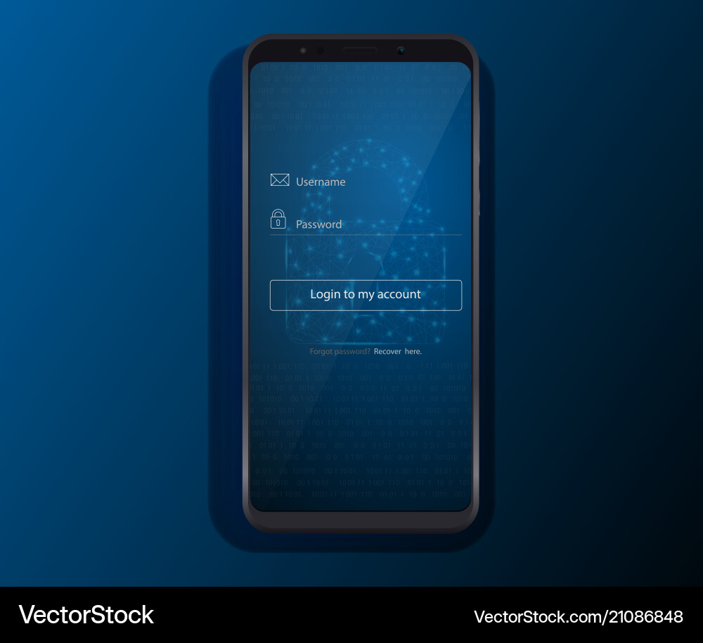 Clean Mobile Login UI Concept vector image