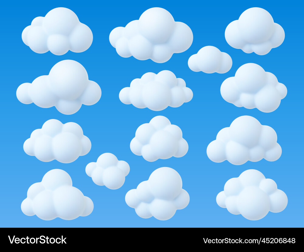 Clouds 3d design abstract soft cloud simple Clouds 3d design abstract soft cloud simple vector image