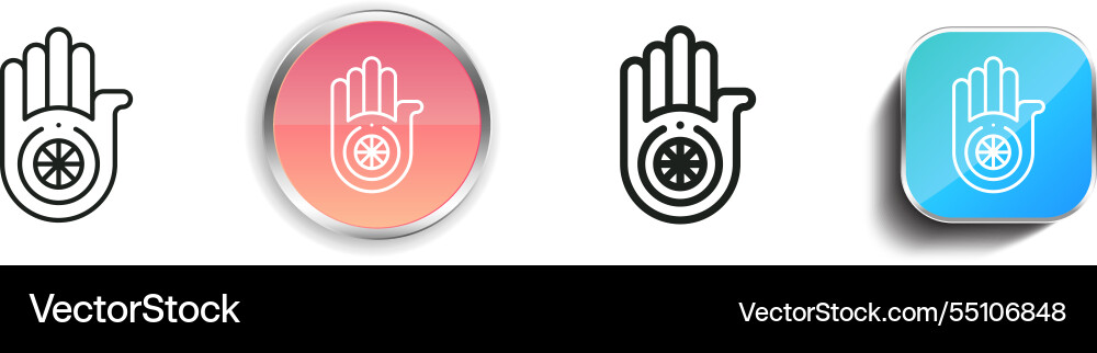 Jainism icon thin linear regular and button style vector image