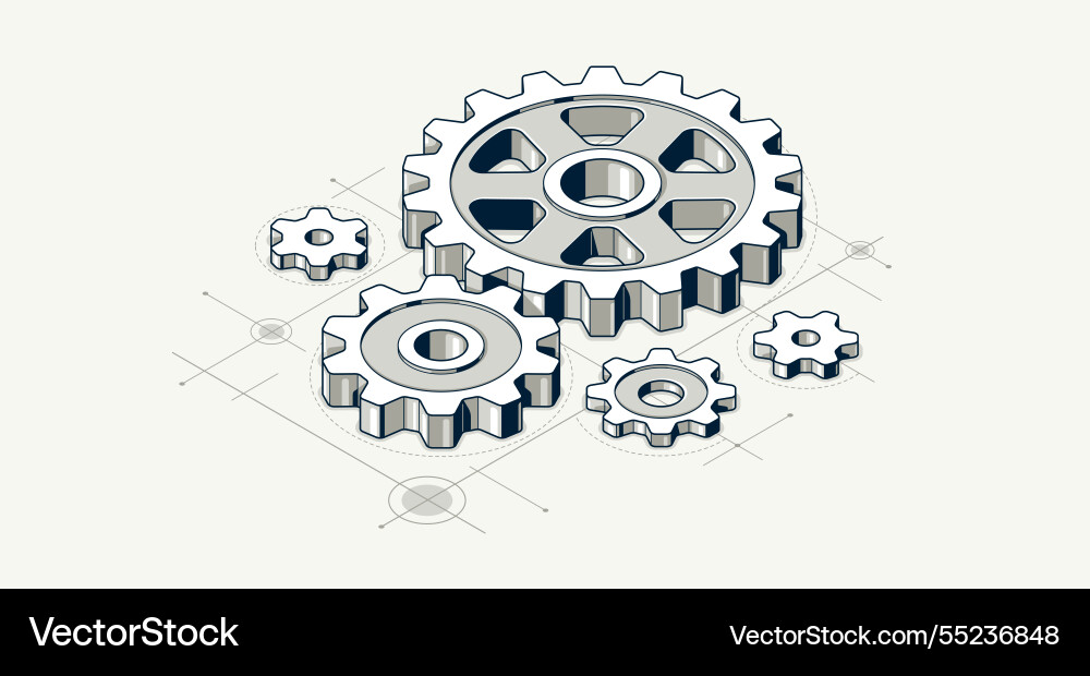 Mechanical engineering concept gears and cogs Vector Image