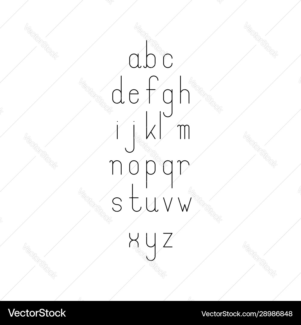 Minimalist Line Font - Thin & Simple vector image
