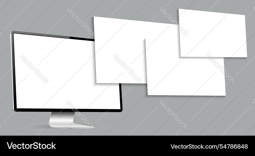 Realistic computer screen mockup with blank Vector Image