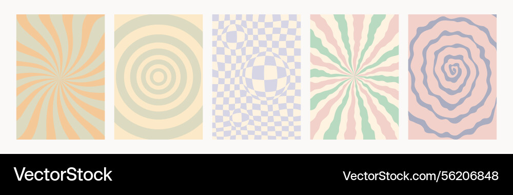 Retro pattern set abstract psychedelic groovy Retro pattern set abstract psychedelic groovy vector image