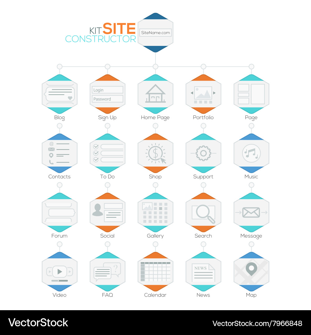 Website Navigation Icons & Templates vector image