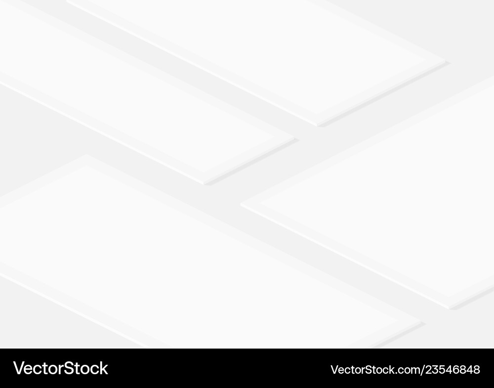 White isometric empty frames template Vector Image