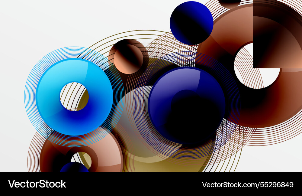 Abstract composition of overlapping circles Vector Image