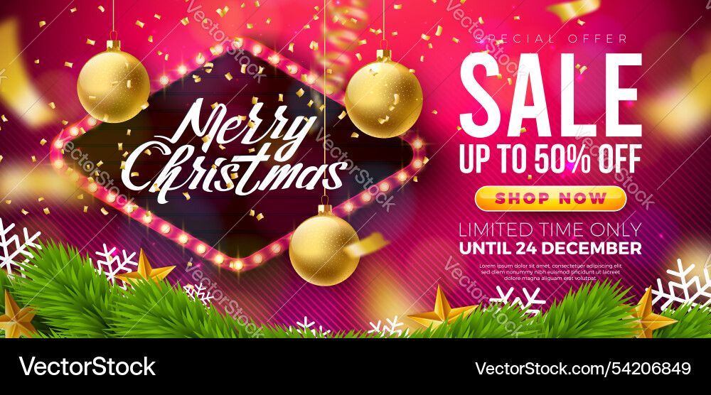 Christmas sale design with ornamental ball Christmas sale design with ornamental ball vector image