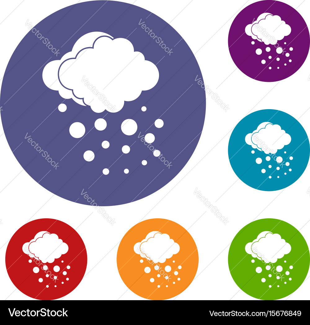 Cloud with hail icons set Vector Image