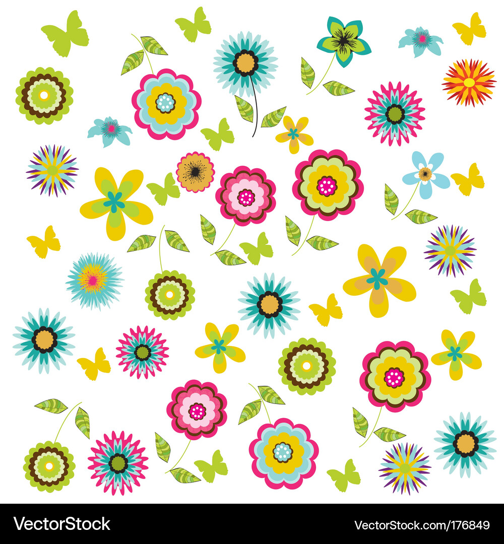 Colorful Floral Background Vector Image