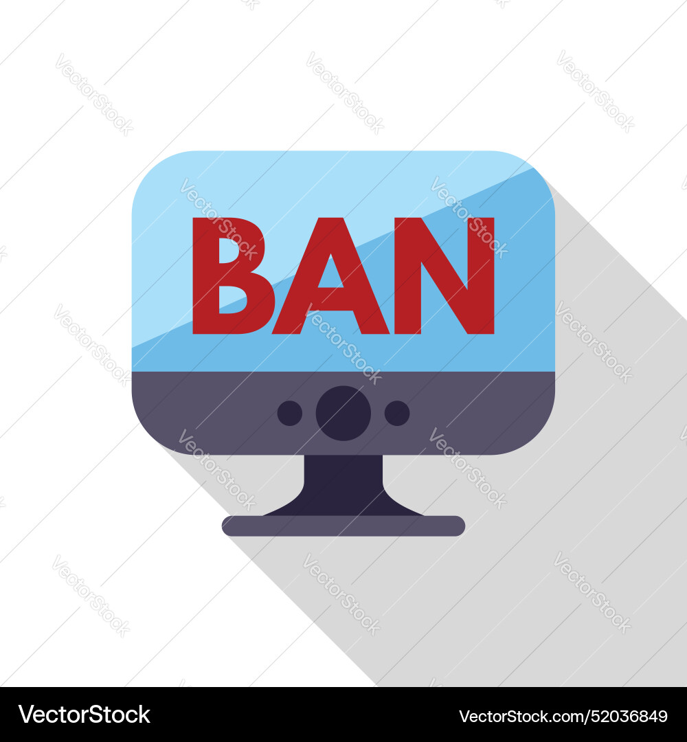Computer monitor displaying ban message for online