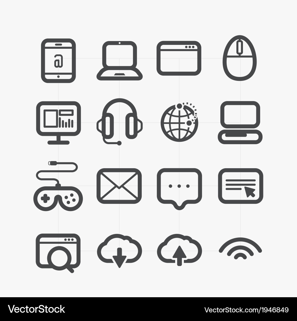 Modern Web Icon Set vector image