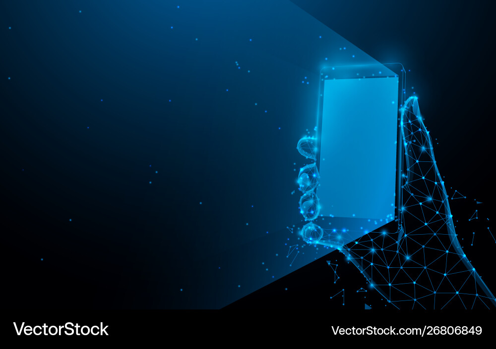 Smartphone with Particle Lines Vector Image