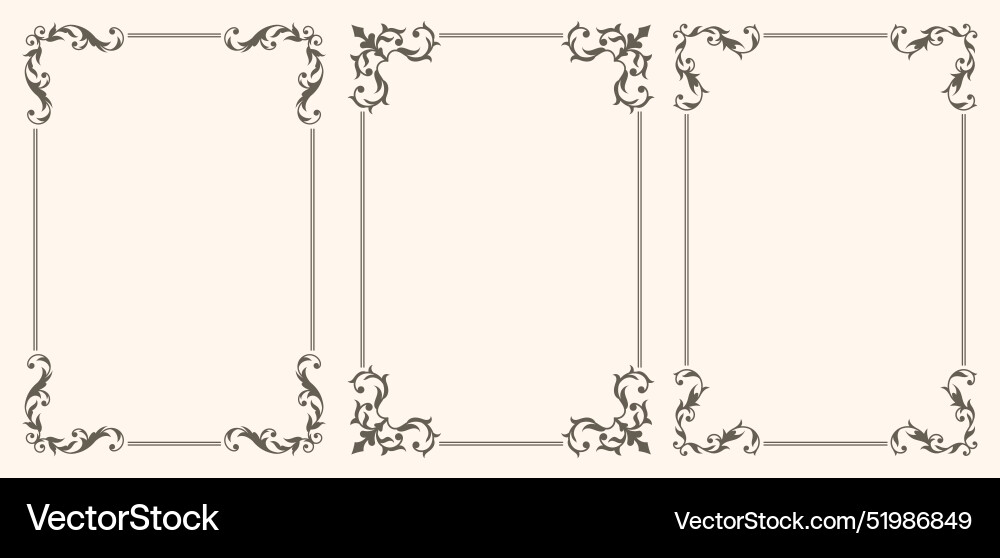 Vintage frames set Royalty Free Vector Image - VectorStock