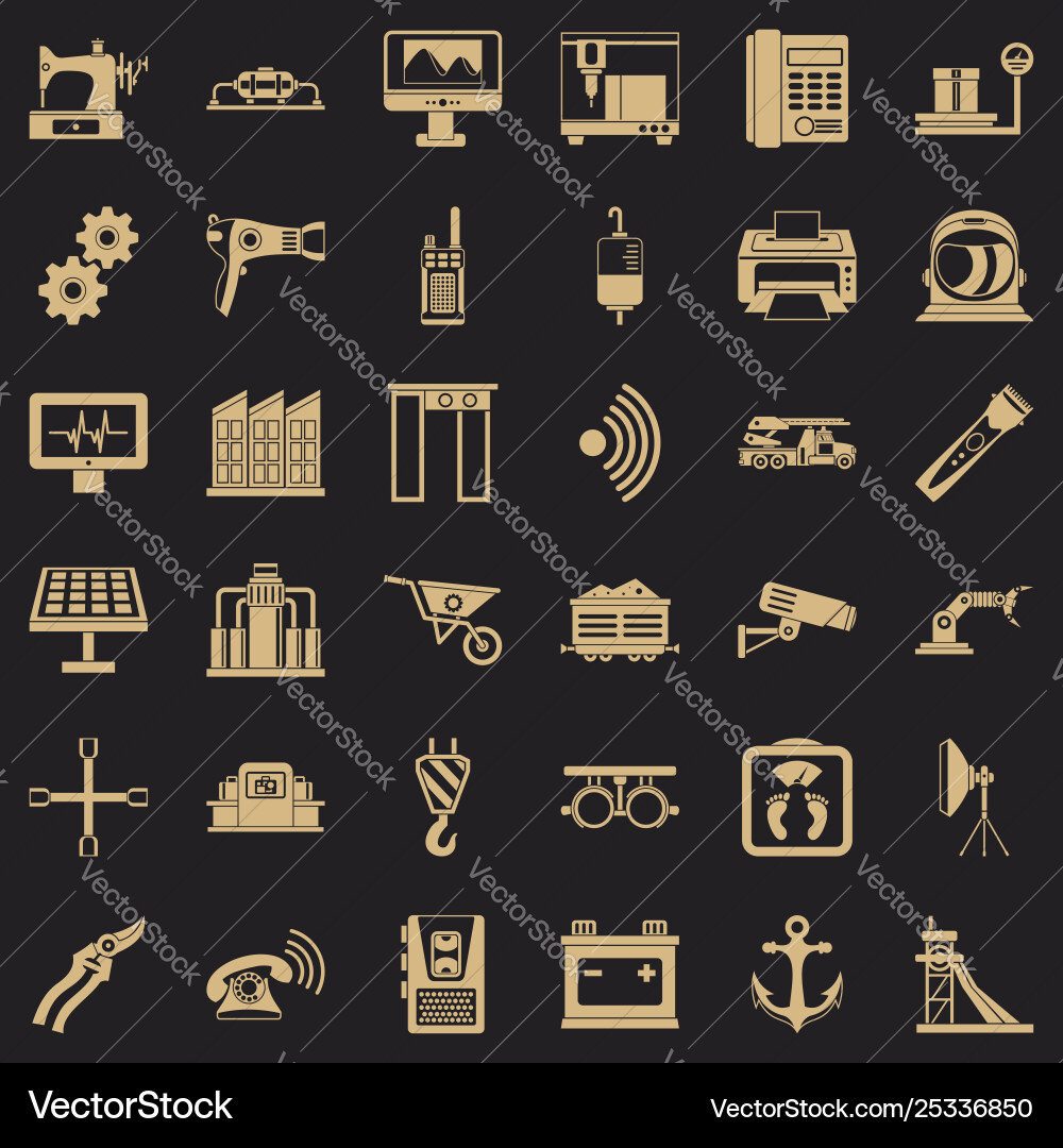 Anchor icons set simple style Anchor icons set simple style vector image