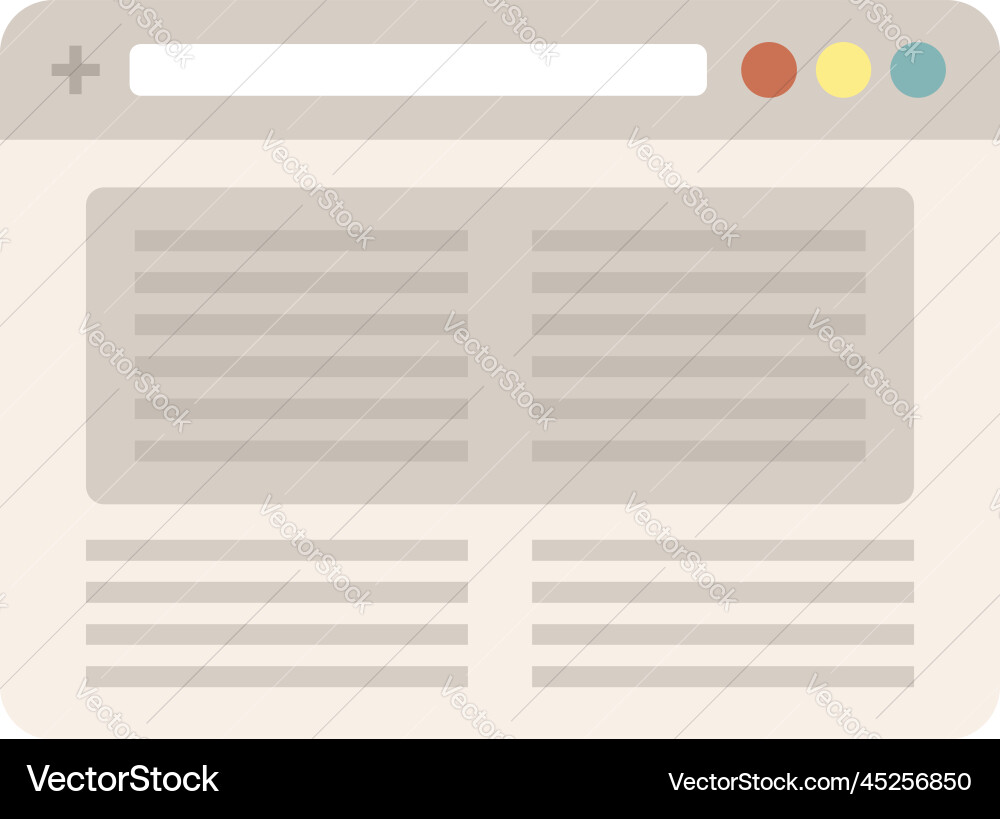 Browser blank icon flat computer window Browser blank icon flat computer window vector image
