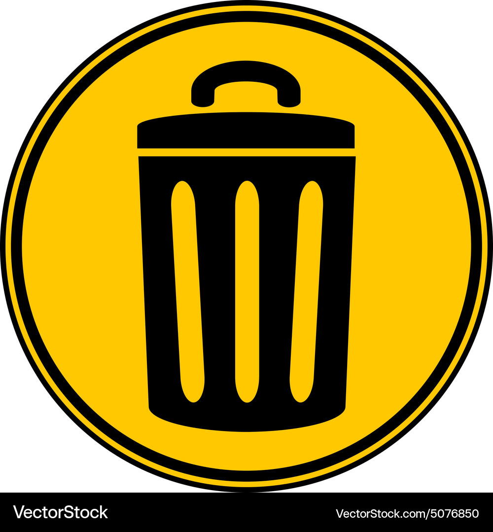 Garbage button Vector Image