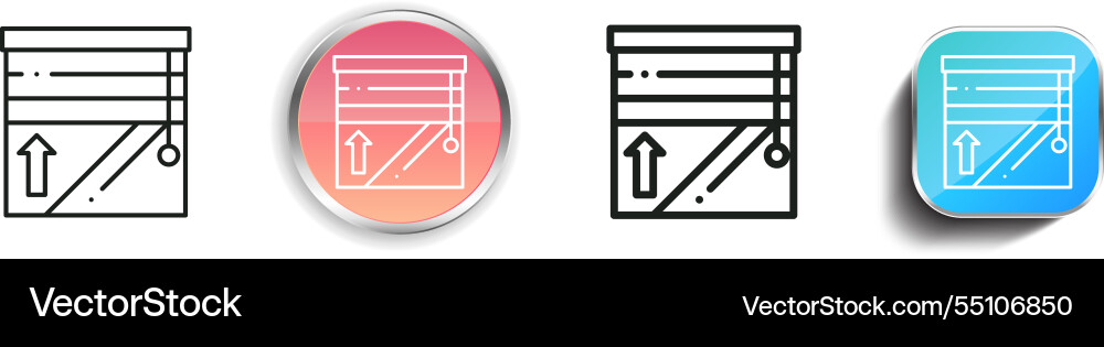 Jalousie icon thin linear regular and button vector image