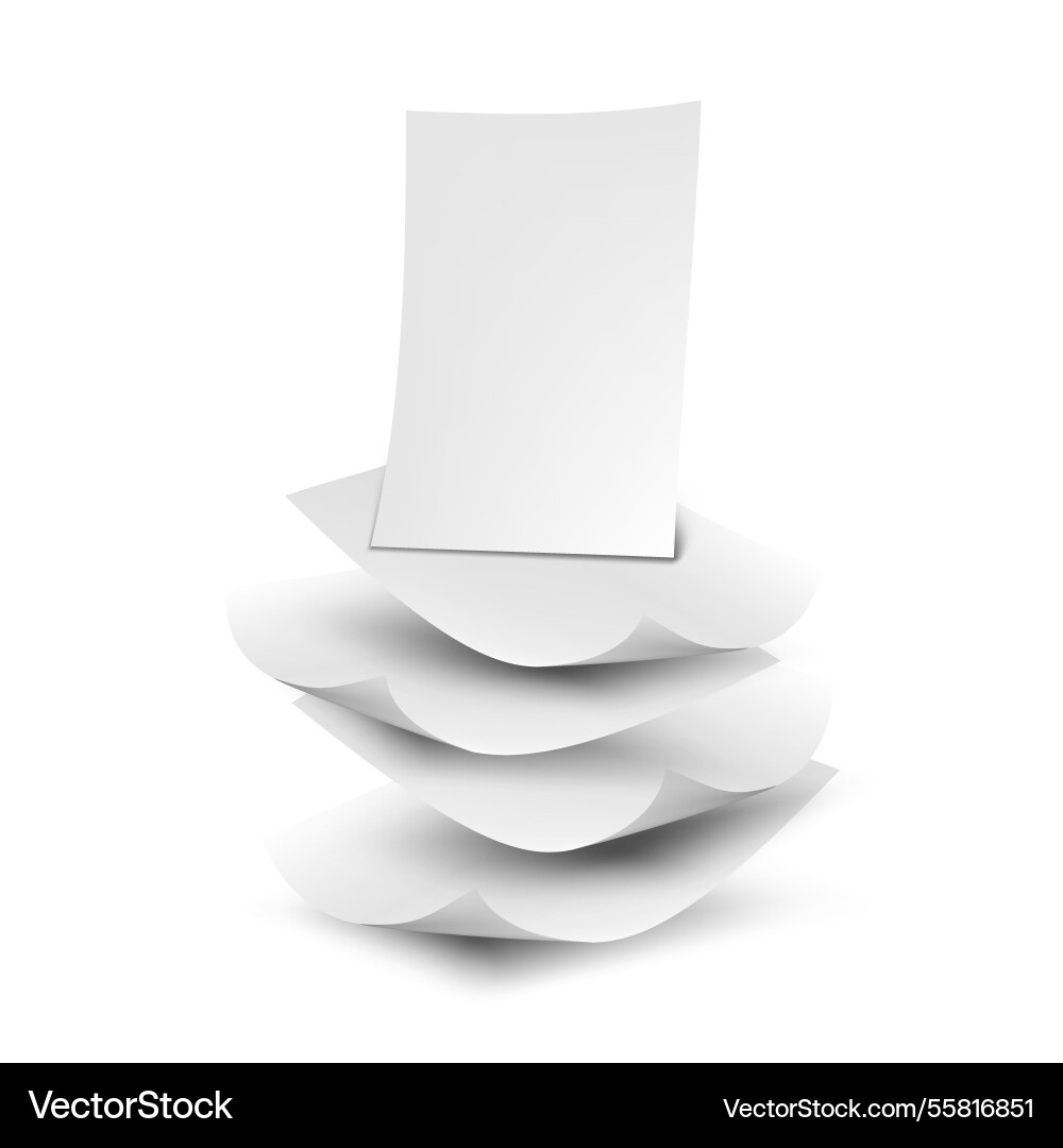 3d falling blank paper sheets with shadow 3d falling blank paper sheets with shadow Vector Image