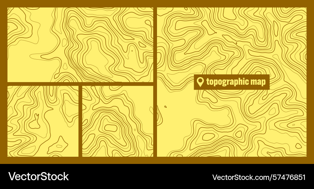 Colorful topographic map sets with contour lines Colorful topographic map sets with contour lines Vector Image