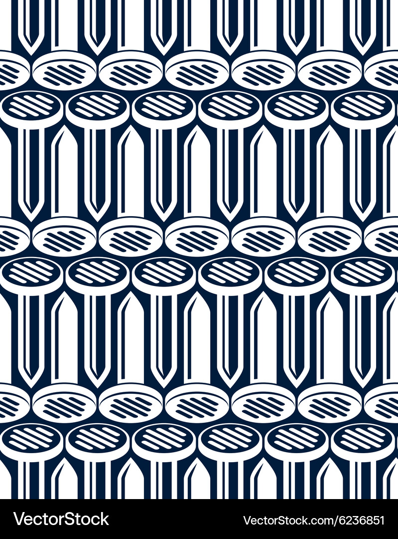 Continuous backdrop with three-dimensional nails Vector Image