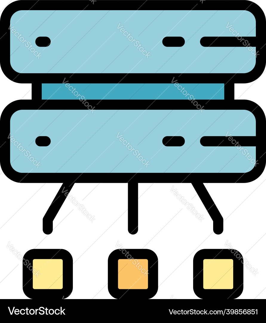 Disconnect from server icon color outline Disconnect from server icon color outline vector image