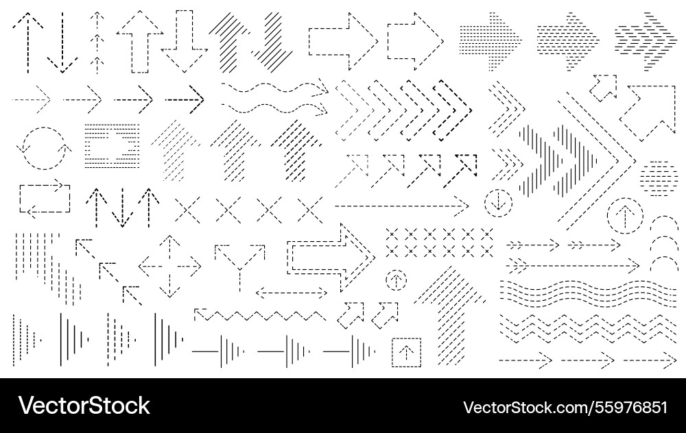 Dynamic Dotted Arrows - Line Elements vector image