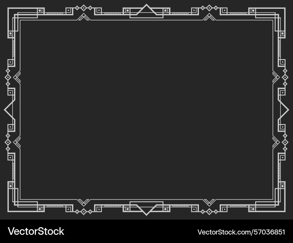 Geometric frame in line art style linear border Vector Image