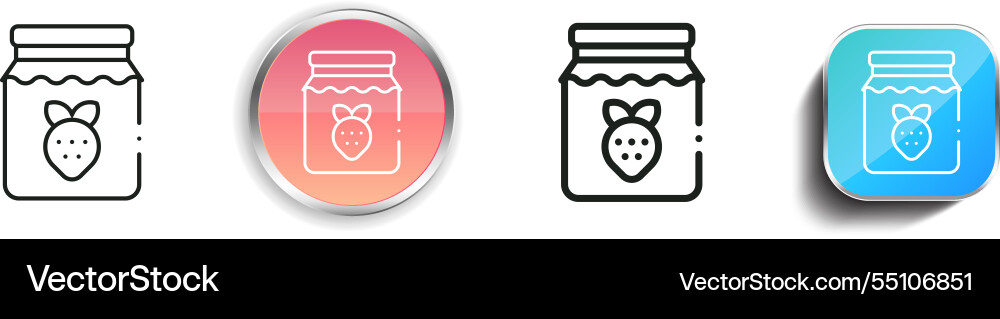 Jam icon thin linear regular and button style Vector Image