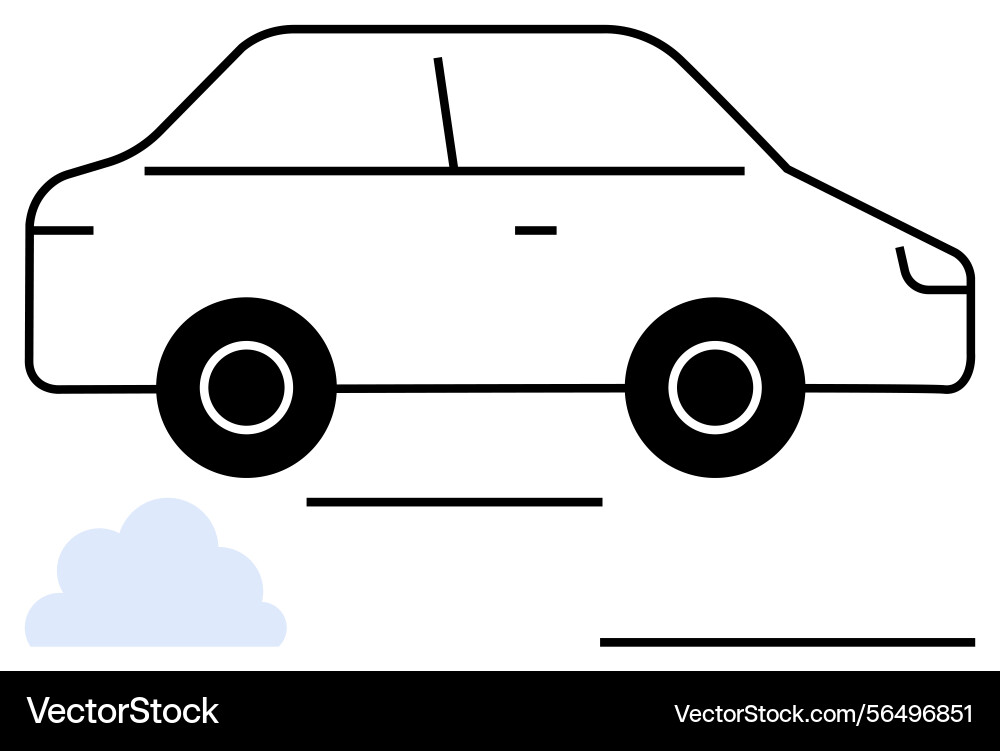 Minimalistic car design with clean lines and cloud Minimalistic car design with clean lines and cloud Vector Image