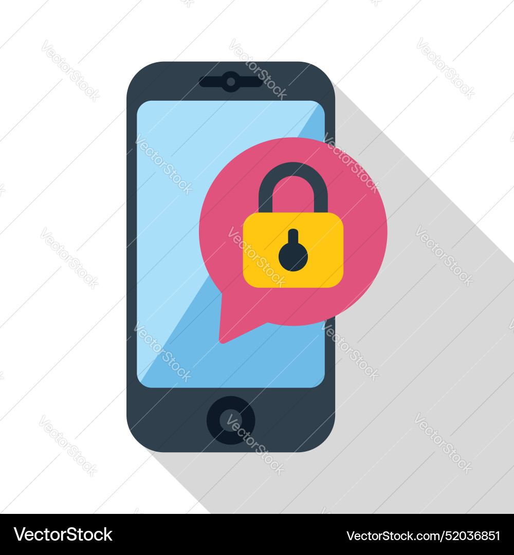 Mobile phone showing security notification Mobile phone showing security notification vector image